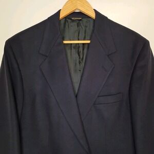 Gus Mayer Blazer Mens 44R Navy Blue Quiet Luxury 100% Pure Cashmere Made in USA